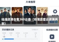动漫资源合集360云盘（动漫百度云资源共享）