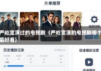 严屹宽演过的电视剧（严屹宽演的电视剧哪个最好看）