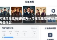 可搜动漫资源的微信号（可搜动漫资源的微信号是什么）