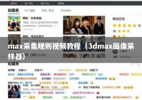 max采集规则视频教程（3dmax图像采样器）