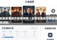 自制采集插件教程视频（自制采集插件教程视频讲解）